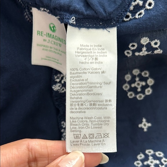 J.Crew Eyelet Knit Midi Dress Navy Blue, Size Small - Picture 10 of 11